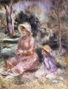 Pierre Renoir Madame Renoir and her Son Pierre oil painting artist